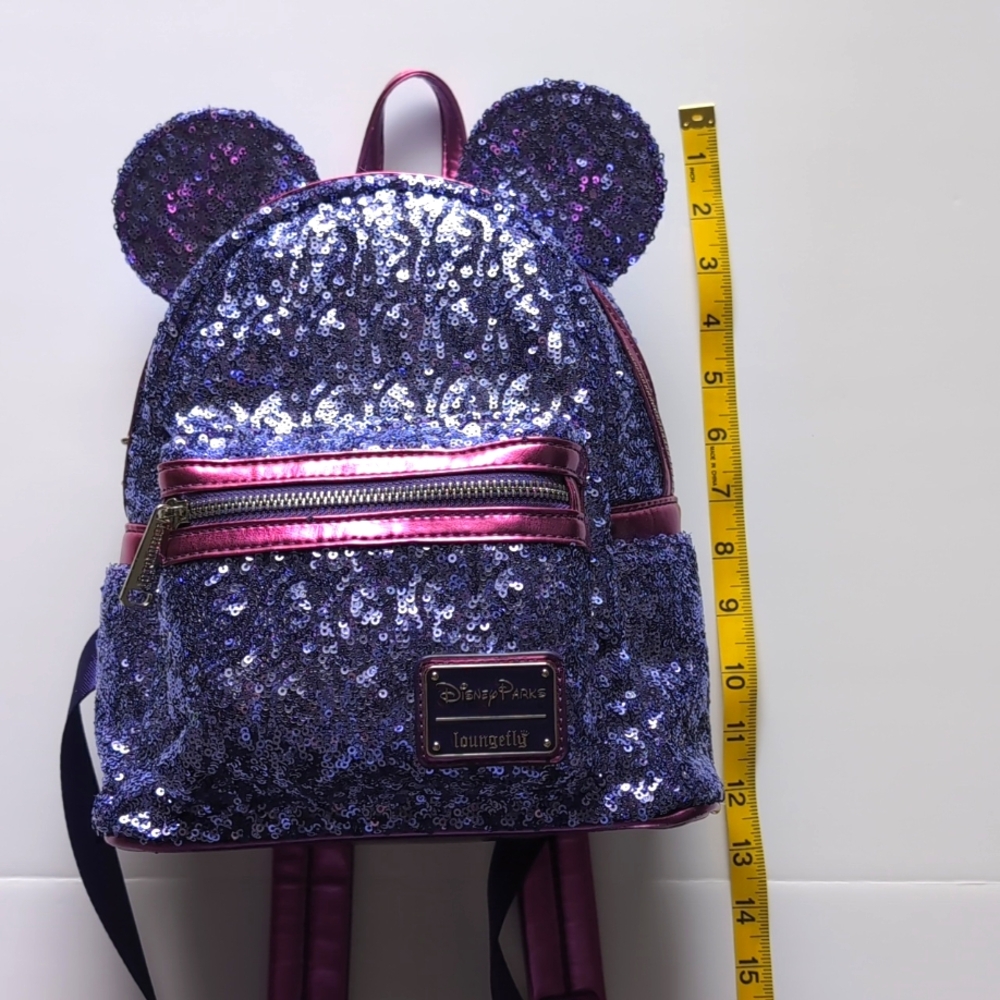 Disney Parks Loungefly Purple Potion Sequin Mini Backpack - Picture 13 of 16